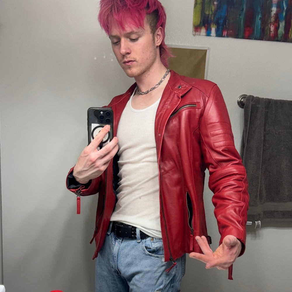 Men's Authentic Leather Jacket - Muscle Fit - Picture 8 of 10